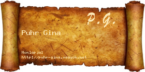 Puhr Gina névjegykártya